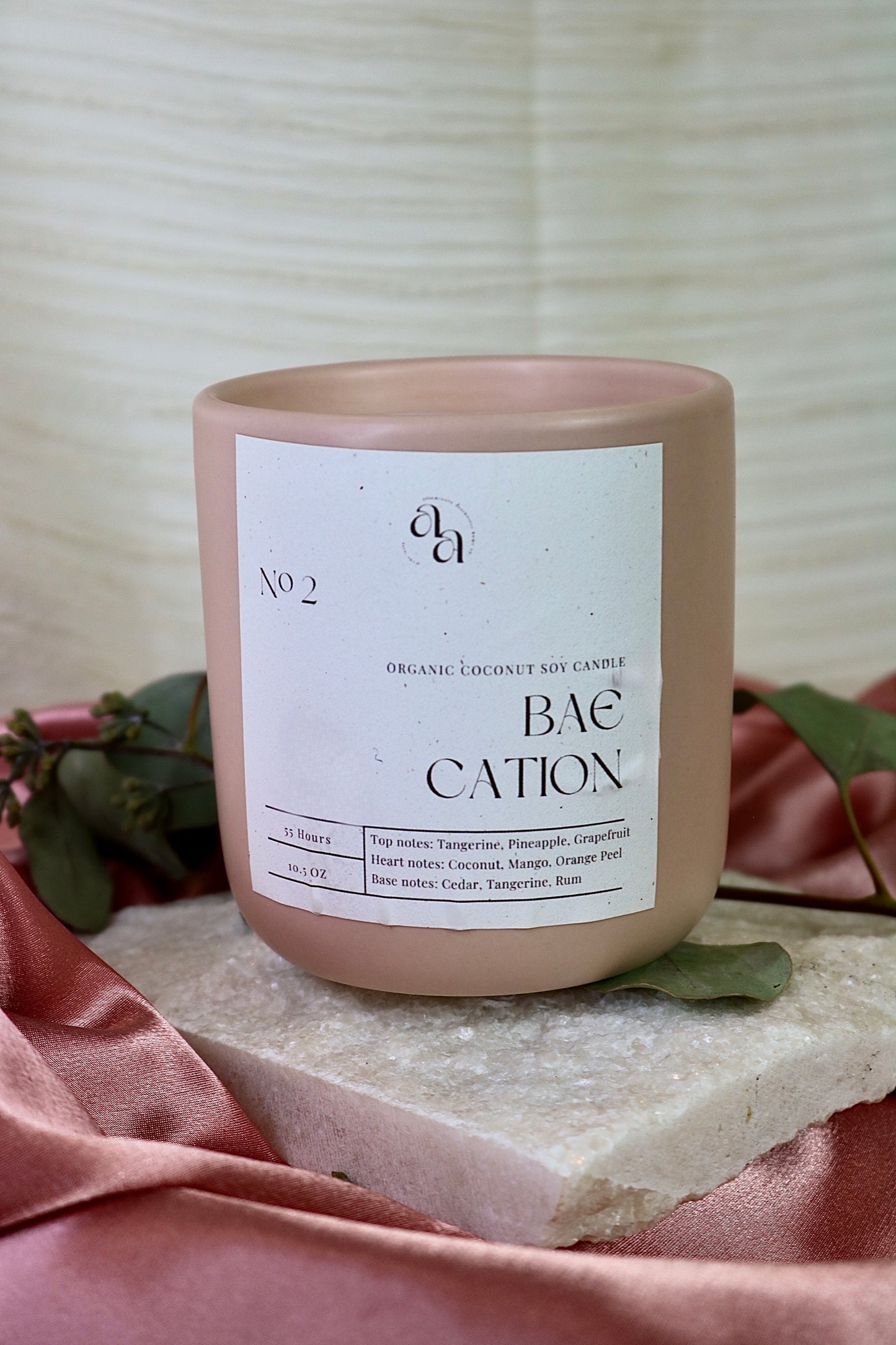 Hand-Poured Coconut Soy Wooden Wick Candles - Baecation